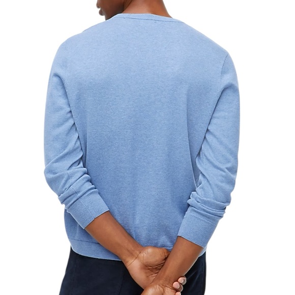 J.Crew Factory Cotton crewneck sweater-tee in heather periwinkle - Picture 3 of 7